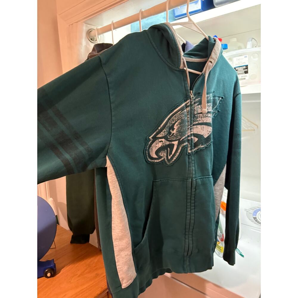 NFL Eagles Full-Zip Hoodie (Size L) – Midnight Green